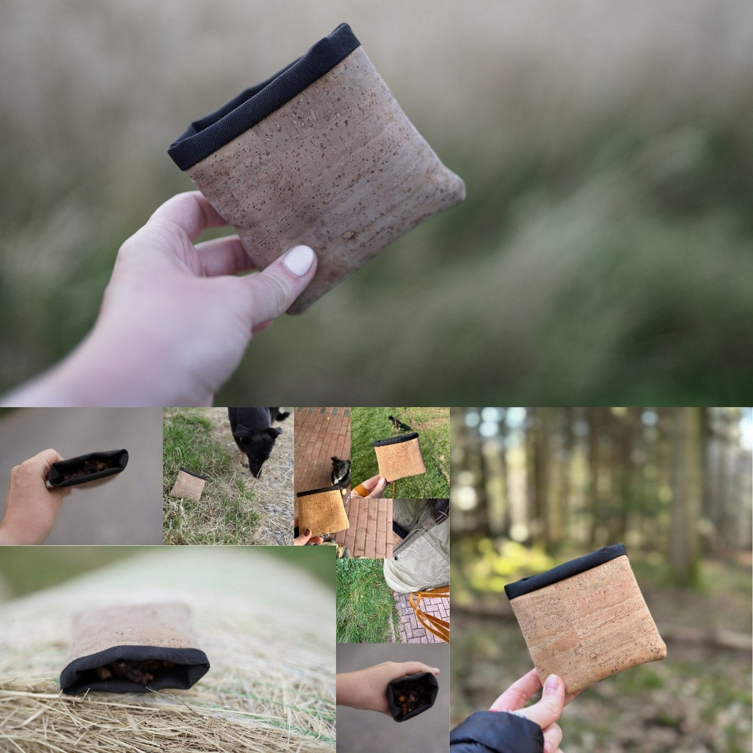 Leckerli Einstecktasche aus Korkleder (vegan) natur