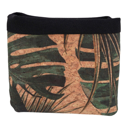 Leckerli Einstecktasche aus Korkleder (vegan) Blättermotiv