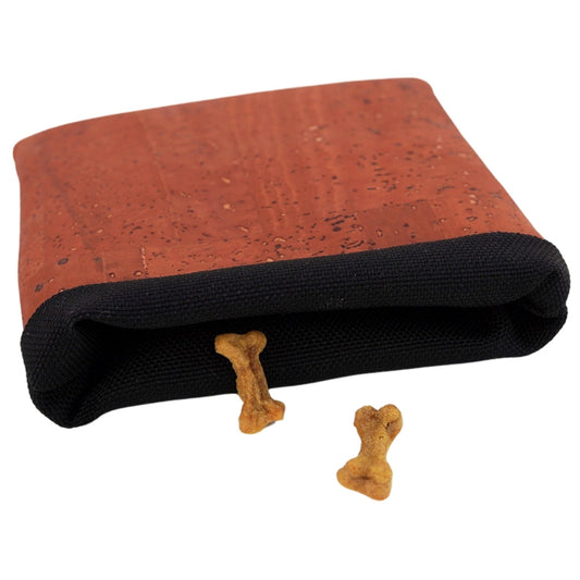 2 x Leckerli Einstecktasche aus Korkleder (vegan) braun